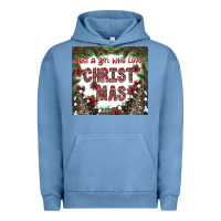 Pigment Pebble Blue just a girl who loves christmas Urban Hoodie - CowhideDigitalArt