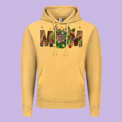 Western Mom With Reindeer Vintage Hoodie Designed By Bundleandbundleshop
