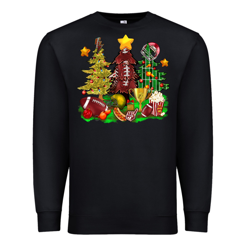 Christmas With American Football Trees Bbs Premium Sweatshirt by BundleAndBundleShop | Teevron