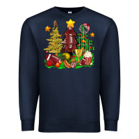 Navy christmas with american football trees bbs Premium Sweatshirt - BundleAndBundleShop