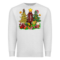 Oatmeal Heather christmas with american football trees bbs Premium Sweatshirt - BundleAndBundleShop
