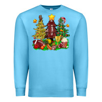 Ocean Blue christmas with american football trees bbs Premium Sweatshirt - BundleAndBundleShop