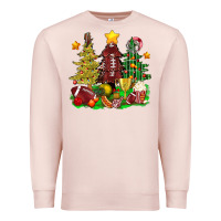 Pale Pink christmas with american football trees bbs Premium Sweatshirt - BundleAndBundleShop