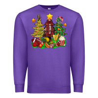 Purple christmas with american football trees bbs Premium Sweatshirt - BundleAndBundleShop