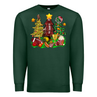 Sports Green christmas with american football trees bbs Premium Sweatshirt - BundleAndBundleShop