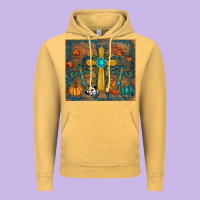 Fall Cross Tumbler Vintage Hoodie Designed By Ranaportraitstore