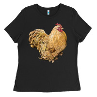 Black cochin rooster Ladies Tee - LillyAllenDesigns