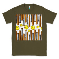Army Green softball bat seamless pattern Classic Tee - BundleAndBundleShop