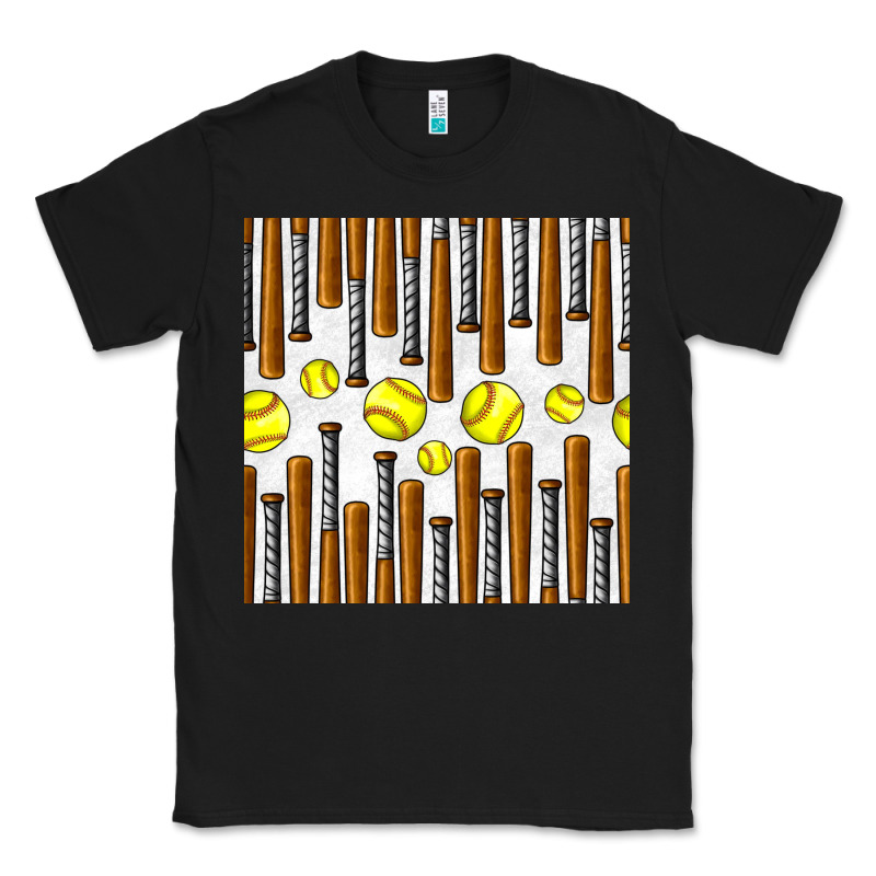 Softball Bat Seamless Pattern Classic Tee by BundleAndBundleShop | Teevron