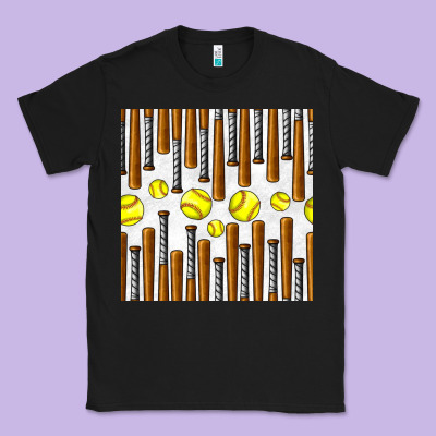 Softball Bat Seamless Pattern Classic Tee Designed By Bundleandbundleshop