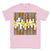 Bubblegum Pink softball bat seamless pattern Classic Tee - BundleAndBundleShop