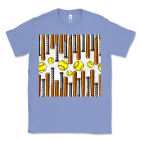 Colony Blue softball bat seamless pattern Classic Tee - BundleAndBundleShop