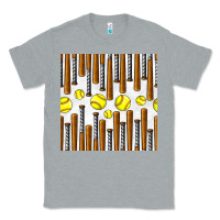 Heather Grey softball bat seamless pattern Classic Tee - BundleAndBundleShop