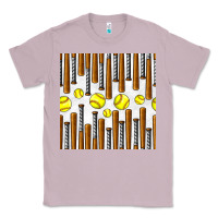 Lilac softball bat seamless pattern Classic Tee - BundleAndBundleShop