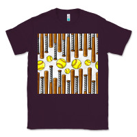 Plum softball bat seamless pattern Classic Tee - BundleAndBundleShop