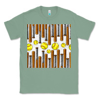 Sage softball bat seamless pattern Classic Tee - BundleAndBundleShop