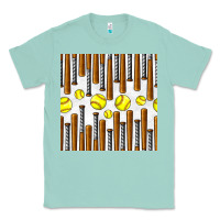 Seafoam softball bat seamless pattern Classic Tee - BundleAndBundleShop