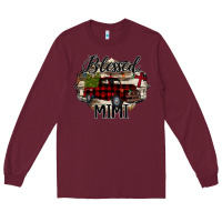 Burgundy Blessed Mimi Christmas Truck Long Sleeve Tee - Bettercallsaul