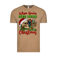 Vintage Coffee when you’re dead inside but it's christmas Vintage Tee - BundleAndBundleShop
