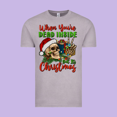 When You’re Dead Inside But It's Christmas Vintage Tee Designed By Bundleandbundleshop