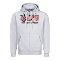 Heather Grey peace love nursing Zipper Hoodie - CowGirlArtShop