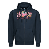 Navy peace love nursing Zipper Hoodie - CowGirlArtShop
