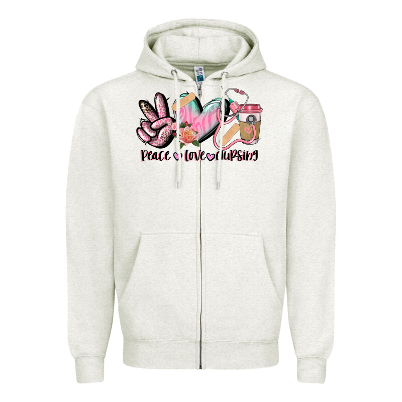 Peace Love Nursing Zipper Hoodie by CowGirlArtShop | Teevron
