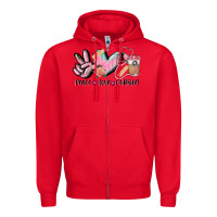 Red peace love nursing Zipper Hoodie - CowGirlArtShop