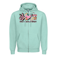Seafoam peace love nursing Zipper Hoodie - CowGirlArtShop