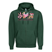 Sports Green peace love nursing Zipper Hoodie - CowGirlArtShop