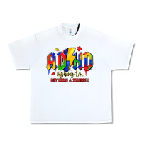 White adhd awareness Urban Heavy Tee - LillyAllenDesigns