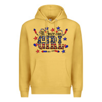 Antique Gold All American Girl Premium Hoodie - CowCowDesign