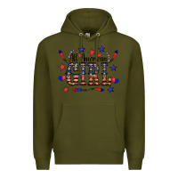 Army Green All American Girl Premium Hoodie - CowCowDesign