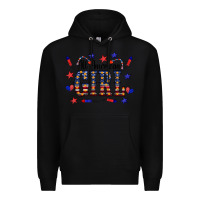 Black All American Girl Premium Hoodie - CowCowDesign