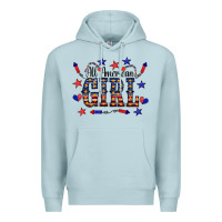 Blue Mist All American Girl Premium Hoodie - CowCowDesign