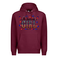 Burgundy All American Girl Premium Hoodie - CowCowDesign