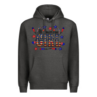 Charcoal Heather All American Girl Premium Hoodie - CowCowDesign