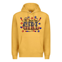 Mustard All American Girl Premium Hoodie - CowCowDesign