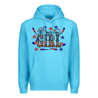 Ocean Blue All American Girl Premium Hoodie - CowCowDesign