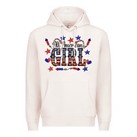 Pale Pink All American Girl Premium Hoodie - CowCowDesign