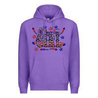 Purple All American Girl Premium Hoodie - CowCowDesign