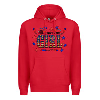 Red All American Girl Premium Hoodie - CowCowDesign
