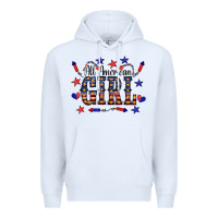 White All American Girl Premium Hoodie - CowCowDesign
