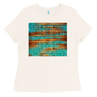 Bone turquoise  leather and wooden pattern tumbler Ladies Tee - Jasminsmagicworld