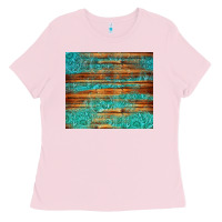 Bubblegum Pink turquoise  leather and wooden pattern tumbler Ladies Tee - Jasminsmagicworld