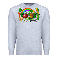 Heather Grey teacher st patrick Premium Sweatshirt - FaDigitalArtStudio