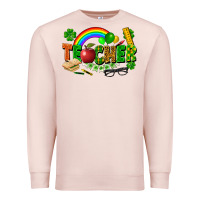 Pale Pink teacher st patrick Premium Sweatshirt - FaDigitalArtStudio