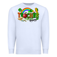 White teacher st patrick Premium Sweatshirt - FaDigitalArtStudio