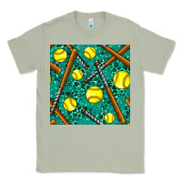Matcha softball bat with leopard and glitter seamless pattern Classic Tee - BundleAndBundleShop