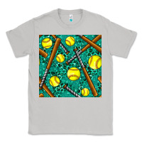 Moon Dust softball bat with leopard and glitter seamless pattern Classic Tee - BundleAndBundleShop